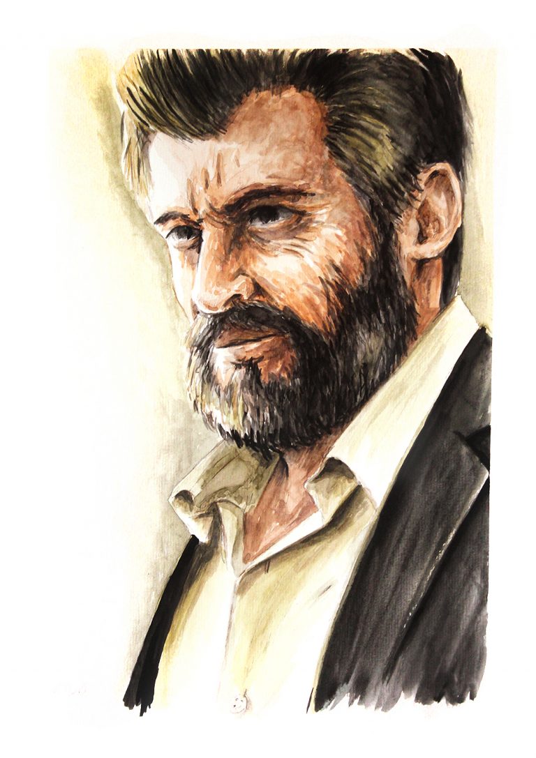 Logan, retrato em aquarela